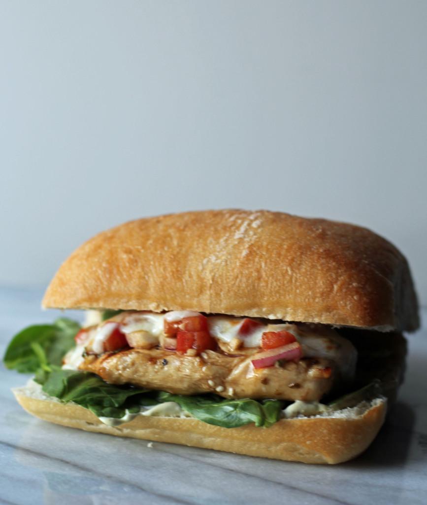 Balsamic Bruschetta Grilled Chicken Sandwiches