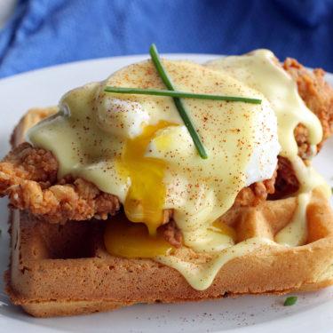 Chicken and Waffles Benedict