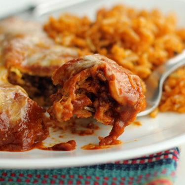 Beef Enchiladas with Chipotle-Pasilla Gravy
